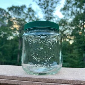 Golden Harvest 1 Liter Canisters w/ Green Lid 4 Available No chips/cracks